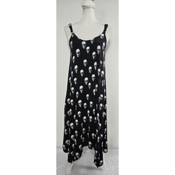 Torrid Skull Super Soft Knits Hi Low Maxi Dress Plus Size 0 Gothic Skulls Lounge - Picture 12 of 12